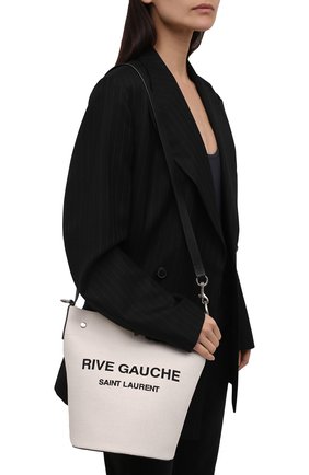 Женский сумка rive gauche SAINT LAURENT белого цвета, арт. 669299/FAAAZ | Фото 2 (Сумки-технические: Сумки-шопперы; Размер: medium; Ремень/цепочка: На ремешке; Материал: Текстиль)