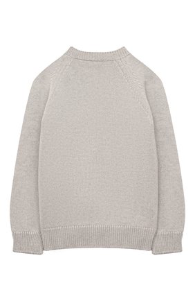 Детский кашемировый пуловер LORO PIANA серого цвета, арт. FAL8557 | Фото 2 (Материал внешний: Кашемир, Шерсть; Рукава: Длинные; Девочки Кросс-КТ: Пуловер-одежда)
