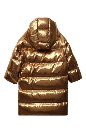 Детский пуховое пальто DOLCE & GABBANA золотого цвета по цене 79950 руб., арт. L4JB3Q/FUSFX/8-14 | Фото 2 Детский пуховое пальто DOLCE & GABBANA золотого цвета, арт. L4JB3Q/FUSFX/8-14 | Фото 2 (Материал внешний: Синтетический материал; Материал утеплителя: Пух и перо; Рукава: Длинные; Материал подклада: Синтетический материал)