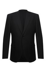 Мужской шерстяной пиджак BOSS черного цвета, арт. 50409253 | Фото 1 (Материал внешний: Шерсть; Рукава: Длинные; Длина (для топов): Стандартные; Стили: Классический; Случай: Формальный; 1-2-бортные: Однобортные; Пиджаки М: Приталенный)