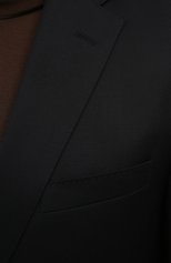 Мужской шерстяной пиджак BOSS черного цвета, арт. 50409253 | Фото 5 (Материал внешний: Шерсть; Рукава: Длинные; Длина (для топов): Стандартные; Стили: Классический; Случай: Формальный; 1-2-бортные: Однобортные; Пиджаки М: Приталенный)