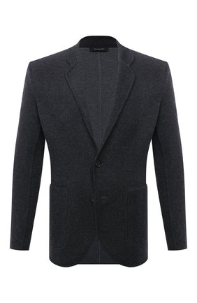 Мужской кашемировый пиджак ERMENEGILDO ZEGNA темно-серого цвета по цене 199500 руб., арт. UYB60/755 | Фото 1 Мужской кашемировый пиджак ERMENEGILDO ZEGNA темно-серого цвета, арт. UYB60/755 | Фото 1 (Материал внешний: Кашемир, Шерсть; Длина (для топов): Стандартные; Рукава: Длинные; 1-2-бортные: Однобортные; Пиджаки М: Прямой; Кросс-КТ: Трикотаж; Случай: Повседневный; Стили: Кэжуэл)