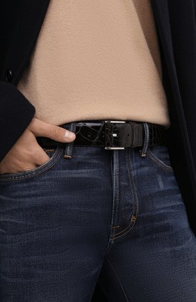 Мужской ремень из кожи крокодила со сменными пряжками ZILLI темно-коричневого цвета по цене 327500 руб., арт. MJL-CLAQE-01011/C819/CNIL | Фото 2 Мужской ремень из кожи крокодила со сменными пряжками ZILLI темно-коричневого цвета, арт. MJL-CLAQE-01011/C819/CNIL | Фото 2 (Случай: Формальный; Материал: Экзотическая кожа)