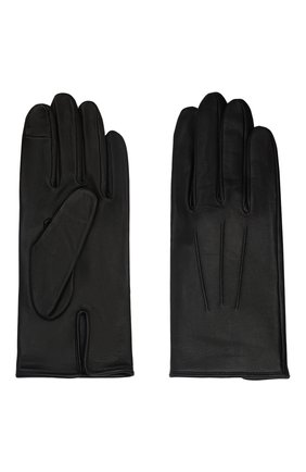 Мужские кожаные перчатки AGNELLE черного цвета, арт. SLIMMERCURY/S | Фото 2 (Мужское Кросс-КТ: Кожа и замша; Материал: Натуральная кожа)