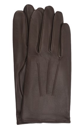 Мужские кожаные перчатки AGNELLE темно-коричневого цвета, арт. SLIMMERCURY/S | Фото 1 (Мужское Кросс-КТ: Кожа и замша; Материал: Натуральная кожа)