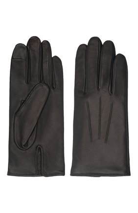 Мужские кожаные перчатки AGNELLE черного цвета, арт. SLIMMERCURY/C100 | Фото 2 (Мужское Кросс-КТ: Кожа и замша; Материал: Натуральная кожа)