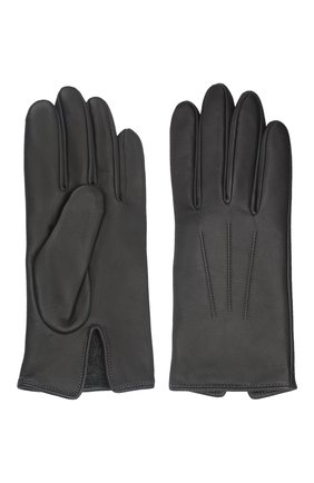 Мужские кожаные перчатки AGNELLE темно-серого цвета, арт. SLIMMERCURY/C100 | Фото 2 (Мужское Кросс-КТ: Кожа и замша; Материал: Натуральная кожа)