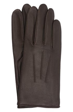 Мужские кожаные перчатки AGNELLE темно-коричневого цвета, арт. SLIMMERCURY/C100 | Фото 1 (Мужское Кросс-КТ: Кожа и замша; Материал: Натуральная кожа)