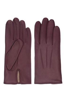 Мужские кожаные перчатки AGNELLE бордового цвета, арт. SLIMMERCURY/C100 | Фото 2 (Мужское Кросс-КТ: Кожа и замша; Материал: Натуральная кожа)
