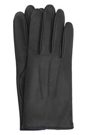 Мужские кожаные перчатки rick AGNELLE темно-серого цвета, арт. RICK/C100 | Фото 1 (Мужское Кросс-КТ: Кожа и замша; Материал: Натуральная кожа)