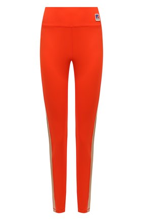 Женские леггинсы BOSS оранжевого цвета, арт. 50466065 | Фото 1 (Длина (брюки, джинсы): Стандартные; Материал внешний: Синтетический материал; Стили: Спорт-шик; Женское Кросс-КТ: Леггинсы-спорт)