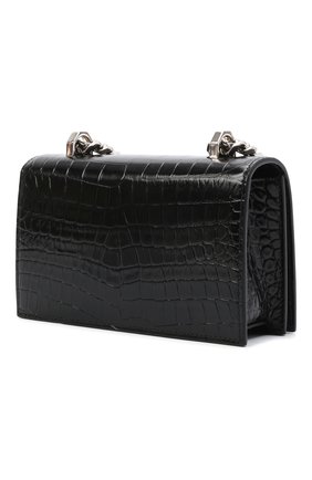 Женская сумка knuckle mini ALEXANDER MCQUEEN черного цвета по цене 156000 руб., арт. 680963/1HB0Z | Фото 4 Женская сумка knuckle mini ALEXANDER MCQUEEN черного цвета, арт. 680963/1HB0Z | Фото 4 (Женское Кросс-КТ: Вечерняя сумка; Сумки-технические: Сумки через плечо; Материал: Натуральная кожа; Размер: mini; Ремень/цепочка: На ремешке)