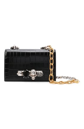 Женская сумка knuckle mini ALEXANDER MCQUEEN черного цвета по цене 156000 руб., арт. 680963/1HB0Z | Фото 7 Женская сумка knuckle mini ALEXANDER MCQUEEN черного цвета, арт. 680963/1HB0Z | Фото 7 (Женское Кросс-КТ: Вечерняя сумка; Сумки-технические: Сумки через плечо; Материал: Натуральная кожа; Размер: mini; Ремень/цепочка: На ремешке)
