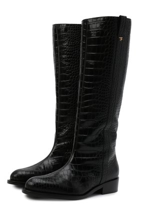 Женские кожаные сапоги TOM FORD черного цвета по цене 117500 руб., арт. W2986T-LCL125 | Фото 1 Женские кожаные сапоги TOM FORD черного цвета, арт. W2986T-LCL125 | Фото 1 (Каблук высота: Низкий; Подошва: Платформа; Материал внутренний: Натуральная кожа; Высота голенища: Средние; Каблук тип: Устойчивый)