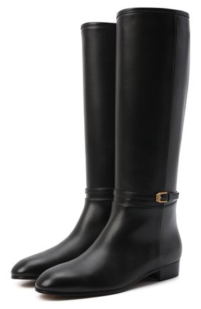Женские кожаные сапоги finn GUCCI черного цвета по цене 125000 руб., арт. 658889/BK000 | Фото 1 Женские кожаные сапоги finn GUCCI черного цвета, арт. 658889/BK000 | Фото 1 (Высота голенища: Средние; Подошва: Плоская; Каблук высота: Низкий; Материал внутренний: Натуральная кожа; Каблук тип: Устойчивый)