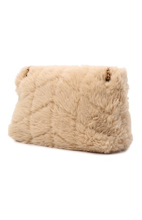 Женская сумка puffer small SAINT LAURENT бежевого цвета по цене 213500 руб., арт. 577476/28B17 | Фото 4 Женская сумка puffer small SAINT LAURENT бежевого цвета, арт. 577476/28B17 | Фото 4 (Материал: Натуральный мех; Сумки: Сумки; Сумки-технические: Сумки через плечо; Ремень/цепочка: На ремешке; Размер: small)