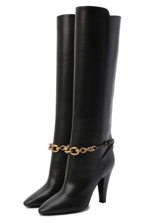 Женские кожаные сапоги le maillon 95 SAINT LAURENT черного цвета по цене 147500 руб., арт. 670254/2W700 | Фото 1 Женские кожаные сапоги le maillon 95 SAINT LAURENT черного цвета, арт. 670254/2W700 | Фото 1 (Каблук высота: Высокий; Материал внутренний: Натуральная кожа; Высота голенища: Средние; Подошва: Плоская; Каблук тип: Шпилька)