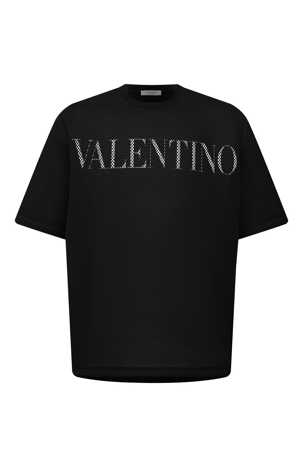 Мужская футболка VALENTINO черного цвета, арт. WV0MF20M7V5 | Фото 1 (Рукава: Короткие; Материал внешний: Синтетический материал; Длина (для топов): Стандартные; Принт: С принтом; Стили: Кэжуэл)