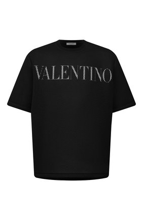 Мужская футболка VALENTINO черного цвета, арт. WV0MF20M7V5 | Фото 1 (Рукава: Короткие; Длина (для топов): Стандартные; Материал внешний: Синтетический материал; Принт: С принтом; Стили: Кэжуэл)