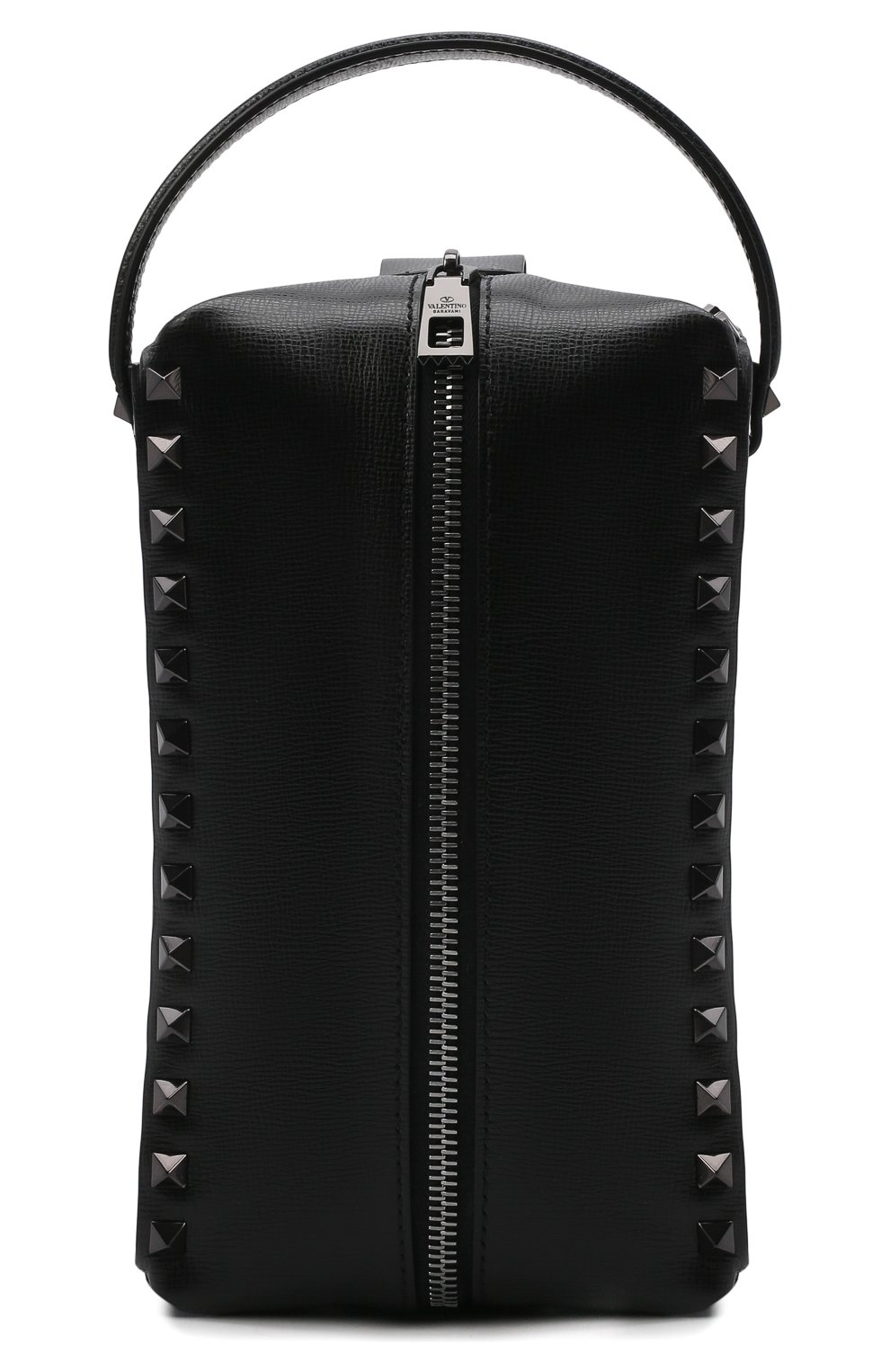 Мужская кожаная сумка rockstud alcove VALENTINO черного цвета, арт. WY0B0B33/TLL | Фото 1 (Материал: Натуральная кожа; Ремень/цепочка: На ремешке; Размер: small)