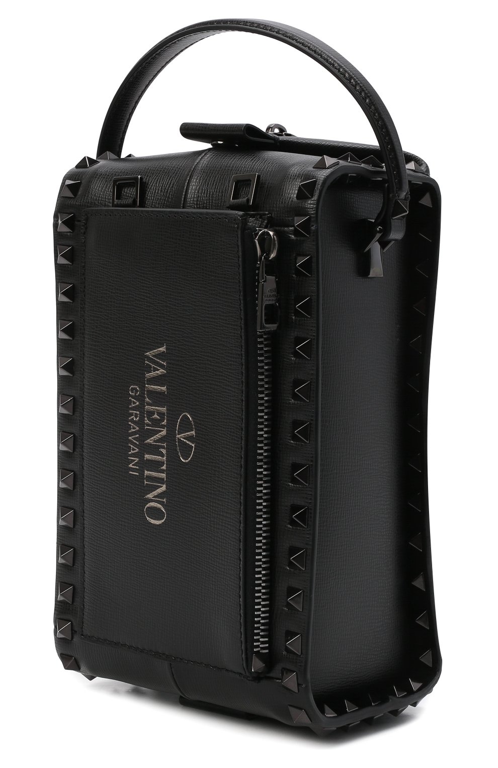 Мужская кожаная сумка rockstud alcove VALENTINO черного цвета по цене 230500 руб., арт. WY0B0B33/TLL | Фото 4 Мужская кожаная сумка rockstud alcove VALENTINO черного цвета, арт. WY0B0B33/TLL | Фото 4 (Материал: Натуральная кожа; Ремень/цепочка: На ремешке; Размер: small)