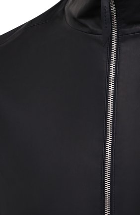 Мужской кожаный бомбер ANDREA CAMPAGNA темно-синего цвета, арт. 50202E1652600 | Фото 5 (Кросс-КТ: Куртка; Рукава: Длинные; Принт: Без принта; Стили: Классический; Материал внешний: Натуральная кожа; Мужское Кросс-КТ: Кожа и замша; Длина (верхняя одежда): Короткие; Материал подклада: Шелк)