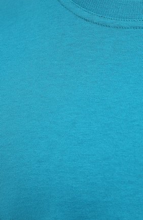 Мужская хлопковая футболка BOTTEGA VENETA бирюзового цвета, арт. 649055/VF1U0 | Фото 5 (Принт: Без принта; Рукава: Короткие; Длина (для топов): Стандартные; Материал внешний: Хлопок; Стили: Минимализм)