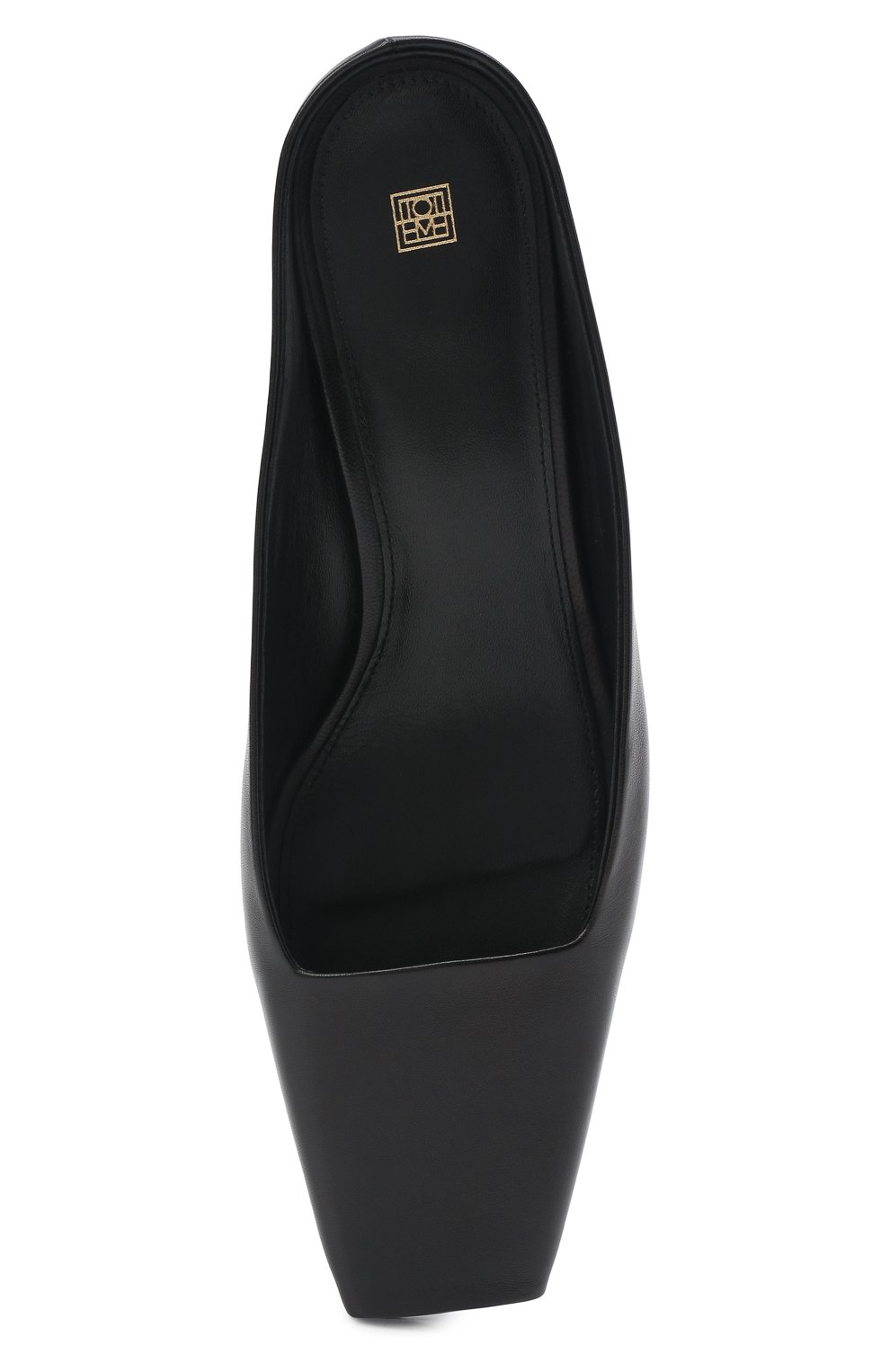 Женские кожаные мюли TOTÊME черного цвета, арт. 214-901-800 | Фото 6 (Материал внешний: Кожа; Каблук высота: Низкий; Материал внутренний: Натуральная кожа; Подошва: Плоская; Каблук тип: Kitten heel)