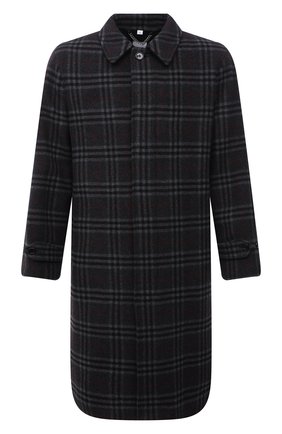 Мужской пальто из шерсти и кашемира BURBERRY темно-серого цвета по цене 216000 руб., арт. 8043831 | Фото 1 Мужской пальто из шерсти и кашемира BURBERRY темно-серого цвета, арт. 8043831 | Фото 1 (Материал внешний: Шерсть; Материал подклада: Купро; Рукава: Длинные; Длина (верхняя одежда): До колена; Мужское Кросс-КТ: пальто-верхняя одежда; Стили: Преппи, Кэжуэл)