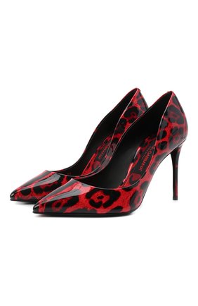 Женские кожаные туфли cardinale DOLCE & GABBANA красного цвета по цене 56500 руб., арт. CD1657/AQ512 | Фото 1 Женские кожаные туфли cardinale DOLCE & GABBANA красного цвета, арт. CD1657/AQ512 | Фото 1 (Каблук высота: Высокий; Подошва: Плоская; Материал внутренний: Натуральная кожа; Каблук тип: Шпилька)