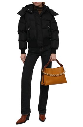 Женская утепленная куртка ALEXANDER MCQUEEN черного цвета по цене 161000 руб., арт. 672752/QZAD1 | Фото 2 Женская утепленная куртка ALEXANDER MCQUEEN черного цвета, арт. 672752/QZAD1 | Фото 2 (Материал внешний: Синтетический материал; Материал подклада: Синтетический материал; Стили: Спорт-шик; Длина (верхняя одежда): Короткие; Рукава: Длинные; Кросс-КТ: Куртка)