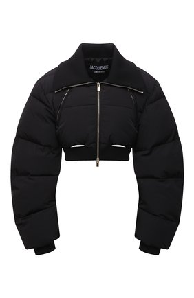 Женская утепленная куртка JACQUEMUS черного цвета, арт. 213C0009-1320 | Фото 1 (Материал подклада: Синтетический материал; Длина (верхняя одежда): Короткие; Рукава: Длинные; Материал внешний: Синтетический материал; Стили: Гламурный; Кросс-КТ: Куртка)