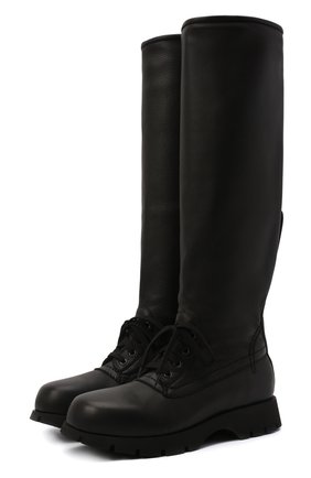 Женские кожаные сапоги JIL SANDER черного цвета по цене 93200 руб., арт. JS37265A-14172 | Фото 1 Женские кожаные сапоги JIL SANDER черного цвета, арт. JS37265A-14172 | Фото 1 (Материал внутренний: Натуральная кожа; Подошва: Платформа; Высота голенища: Высокие; Каблук высота: Низкий; Каблук тип: Устойчивый)