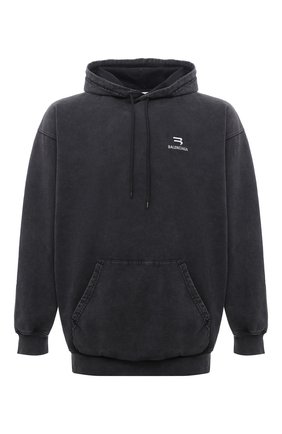 Мужской хлопковое худи BALENCIAGA темно-серого цвета по цене 53550 руб., арт. 600583/TLVA1 | Фото 1 Мужской хлопковое худи BALENCIAGA темно-серого цвета, арт. 600583/TLVA1 | Фото 1 (Материал внешний: Хлопок; Рукава: Длинные; Длина (для топов): Стандартные; Мужское Кросс-КТ: Худи-одежда; Принт: Без принта; Стили: Спорт-шик)