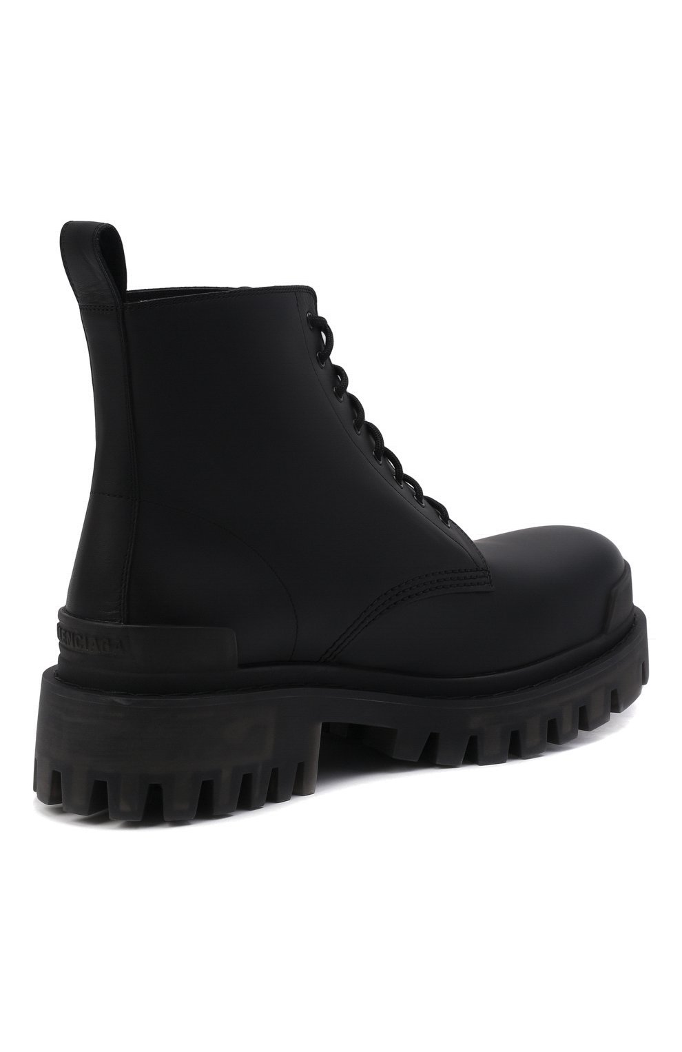 Мужские кожаные ботинки strike BALENCIAGA черного цвета, арт. 600911/WBB00 | Фото 5 (Каблук высота: Высокий; Материал внешний: Кожа; Мужское Кросс-КТ: Ботинки-обувь, Байкеры-обувь; Материал внутренний: Натуральная кожа; Материал утеплителя: Без утеплителя; Подошва: Массивная)