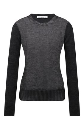 Женский пуловер из шерсти и шелка JIL SANDER черного цвета по цене 62900 руб., арт. JSWT754312-WTY21088 | Фото 1 Женский пуловер из шерсти и шелка JIL SANDER черного цвета, арт. JSWT754312-WTY21088 | Фото 1 (Рукава: Длинные; Длина (для топов): Стандартные; Материал внешний: Шерсть; Стили: Минимализм; Женское Кросс-КТ: Пуловер-одежда)