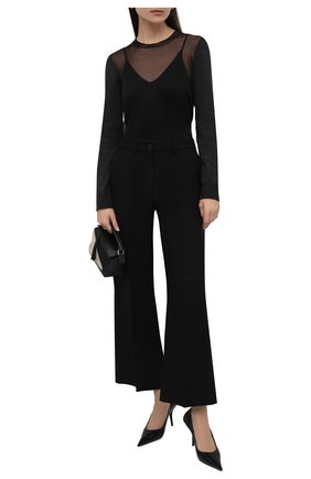 Женский пуловер из шерсти и шелка JIL SANDER черного цвета по цене 62900 руб., арт. JSWT754312-WTY21088 | Фото 2 Женский пуловер из шерсти и шелка JIL SANDER черного цвета, арт. JSWT754312-WTY21088 | Фото 2 (Рукава: Длинные; Длина (для топов): Стандартные; Материал внешний: Шерсть; Стили: Минимализм; Женское Кросс-КТ: Пуловер-одежда)