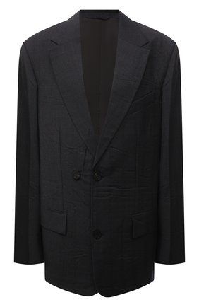 Женский шерстяной жакет BALENCIAGA темно-серого цвета по цене 261500 руб., арт. 675429/TKT30 | Фото 1 Женский шерстяной жакет BALENCIAGA темно-серого цвета, арт. 675429/TKT30 | Фото 1 (Материал подклада: Купро; Длина (для топов): Удлиненные; Рукава: Длинные; Материал внешний: Шерсть; Стили: Гламурный; Женское Кросс-КТ: Жакет-одежда; 1-2-бортные: Однобортные; Случай: Повседневный)