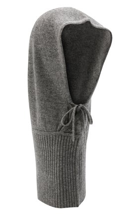 Женская кашемировая шапка-балаклава TEGIN серого цвета, арт. 5230 | Фото 1 (Женское Кросс-КТ: Балаклава; Материал: Текстиль, Шерсть, Кашемир)
