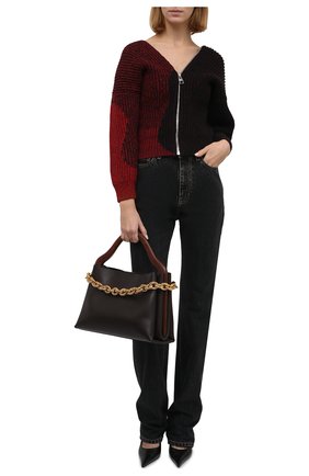 Женский шерстяной кардиган ALEXANDER MCQUEEN бордового цвета по цене 104000 руб., арт. 680811/Q1AXN | Фото 2 Женский шерстяной кардиган ALEXANDER MCQUEEN бордового цвета, арт. 680811/Q1AXN | Фото 2 (Рукава: 3/4; Длина (для топов): Стандартные; Материал внешний: Шерсть; Женское Кросс-КТ: Кардиган-одежда; Стили: Гранж)