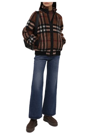 Женская куртка из шерсти и кашемира lambethw BURBERRY коричневого цвета, арт. 8044412 | Фото 2 (Материал внешний: Шерсть; Длина (верхняя одежда): Короткие; Материал подклада: Вискоза; Рукава: Длинные; Кросс-КТ: Куртка; Стили: Кэжуэл)