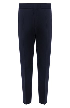 Мужские шерстяные брюки HUGO темно-синего цвета, арт. 50450975 | Фото 1 (Материал внешний: Шерсть; Случай: Повседневный; Длина (брюки, джинсы): Стандартные; Стили: Кэжуэл)