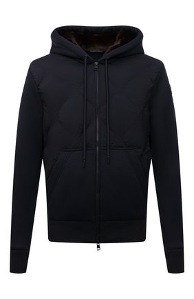 Мужской комбинированная толстовка MONCLER темно-синего цвета по цене 108900 руб., арт. G2-091-8G000-13-899G9 | Фото 1 Мужской комбинированная толстовка MONCLER темно-синего цвета, арт. G2-091-8G000-13-899G9 | Фото 1 (Материал внешний: Синтетический материал, Хлопок; Рукава: Длинные; Длина (для топов): Стандартные; Материал подклада: Синтетический материал; Материал утеплителя: Пух и перо; Мужское Кросс-КТ: Толстовка-одежда; Стили: Спорт-шик)