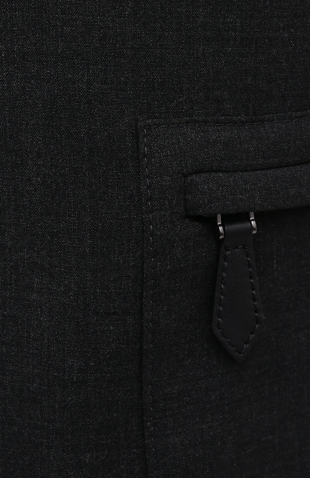 Мужские шерстяные брюки-карго BURBERRY темно-серого цвета, арт. 8044307 | Фото 5 (Силуэт М (брюки): Карго; Материал внешний: Шерсть; Длина (брюки, джинсы): Стандартные; Случай: Повседневный; Стили: Кэжуэл)