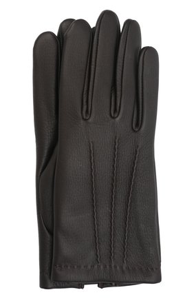 Мужские кожаные перчатки lupin AGNELLE темно-коричневого цвета, арт. LUPIN | Фото 1 (Мужское Кросс-КТ: Кожа и замша; Материал: Натуральная кожа)