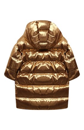 Детское пуховое пальто DOLCE & GABBANA золотого цвета, арт. L4JB3Q/FUSFX/2-6 | Фото 2 (Материал внешний: Синтетический материал; Материал утеплителя: Пух и перо; Материал подклада: Синтетический материал; Рукава: Длинные; Мальчики Кросс-КТ: Пуховик-верхняя одежда)
