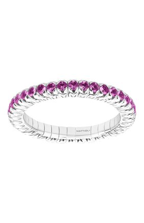 Женские кольцо x-band MATTIOLI бесцветного цвета, арт. MAN000B018ZR | Фото 2 (Драгоценные камни: Сапфиры; Материал сплава: Белое золото)