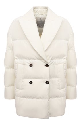 Женская пуховая куртка BRUNELLO CUCINELLI кремвого цвета по цене 318500 руб., арт. ML4792709 | Фото 1 Женская пуховая куртка BRUNELLO CUCINELLI кремвого цвета, арт. ML4792709 | Фото 1 (Материал утеплителя: Пух и перо; Материал внешний: Хлопок; Материал подклада: Синтетический материал; Рукава: Длинные; Длина (верхняя одежда): Короткие; Кросс-КТ: Пуховик, Куртка; Стили: Кэжуэл; Женское Кросс-КТ: Пуховик-куртка)