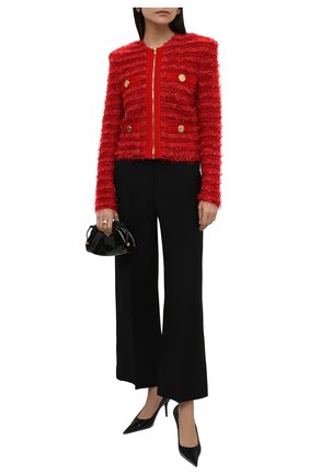 Женский жакет BALMAIN красного цвета по цене 242000 руб., арт. WF0SK033/K336 | Фото 2 Женский жакет BALMAIN красного цвета, арт. WF0SK033/K336 | Фото 2 (Длина (для топов): Стандартные; Рукава: Длинные; Материал внешний: Вискоза; Женское Кросс-КТ: Жакет-одежда; 1-2-бортные: Однобортные; Стили: Гламурный; Региональные ограничения белый список (Axapta Mercury): RU; Случай: Вечерний)