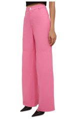 Женские джинсы RAF SIMONS светло-розового цвета, арт. 212-W316-10032 | Фото 3 (Длина (брюки, джинсы): Удлиненные; Силуэт Ж (брюки и джинсы): Широкие; Кросс-КТ: Деним; Стили: Гранж; Материал внешний: Хлопок)